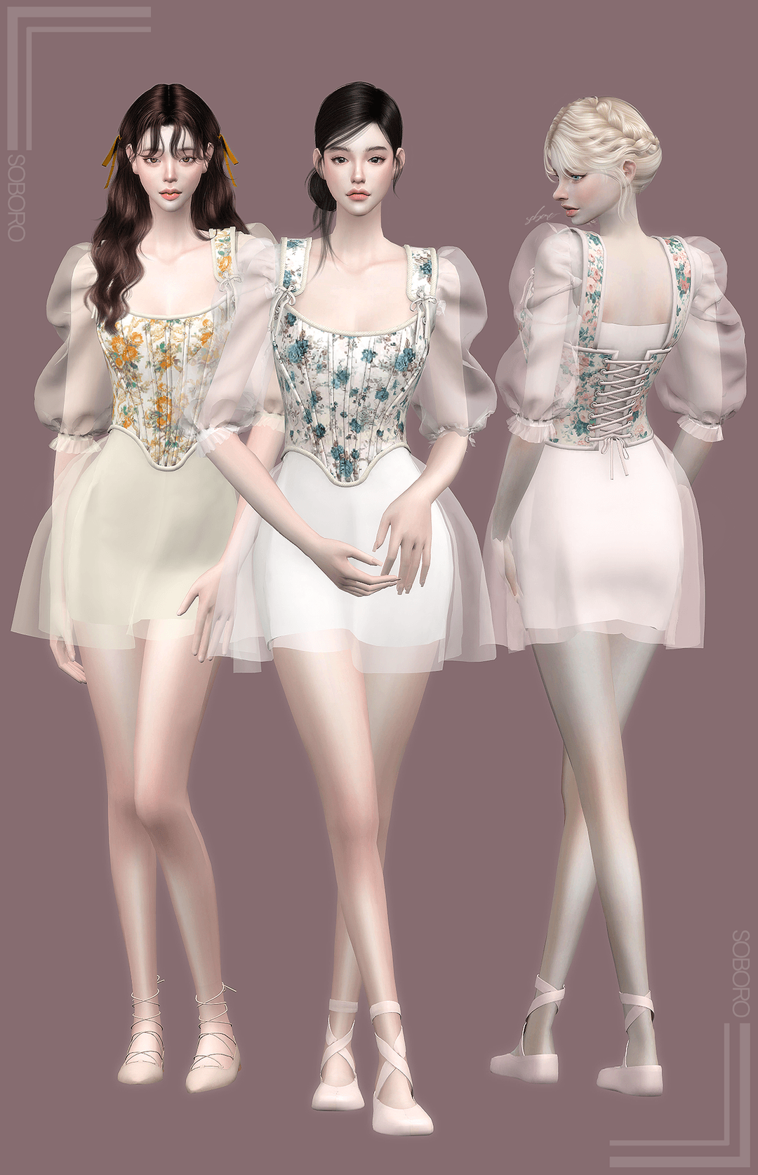 Галерея мода Платье Ribbon Chiffon Bustier Dress #1